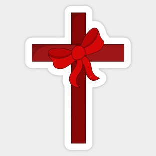 Ornament With a Red Bow Sticker